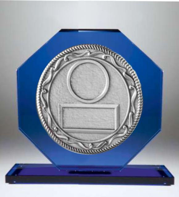 Glas Trophen Blau